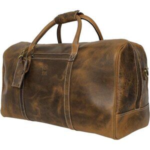 Handmade Leather Travel Duffel Bag - Airplane Underseat Carry On Bags by Rustic